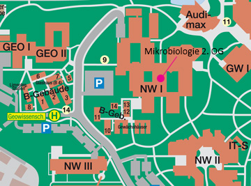 Lageplan Campus Universität Bayreuth Mikrobiologie